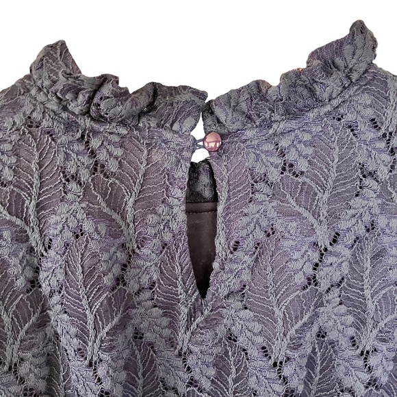 ORANGE CREEK | Navy Lace Knee Length Modest Dress - Picture 12 of 12